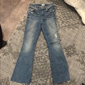 MOTHER Blue Flare Wide Leg Jeans